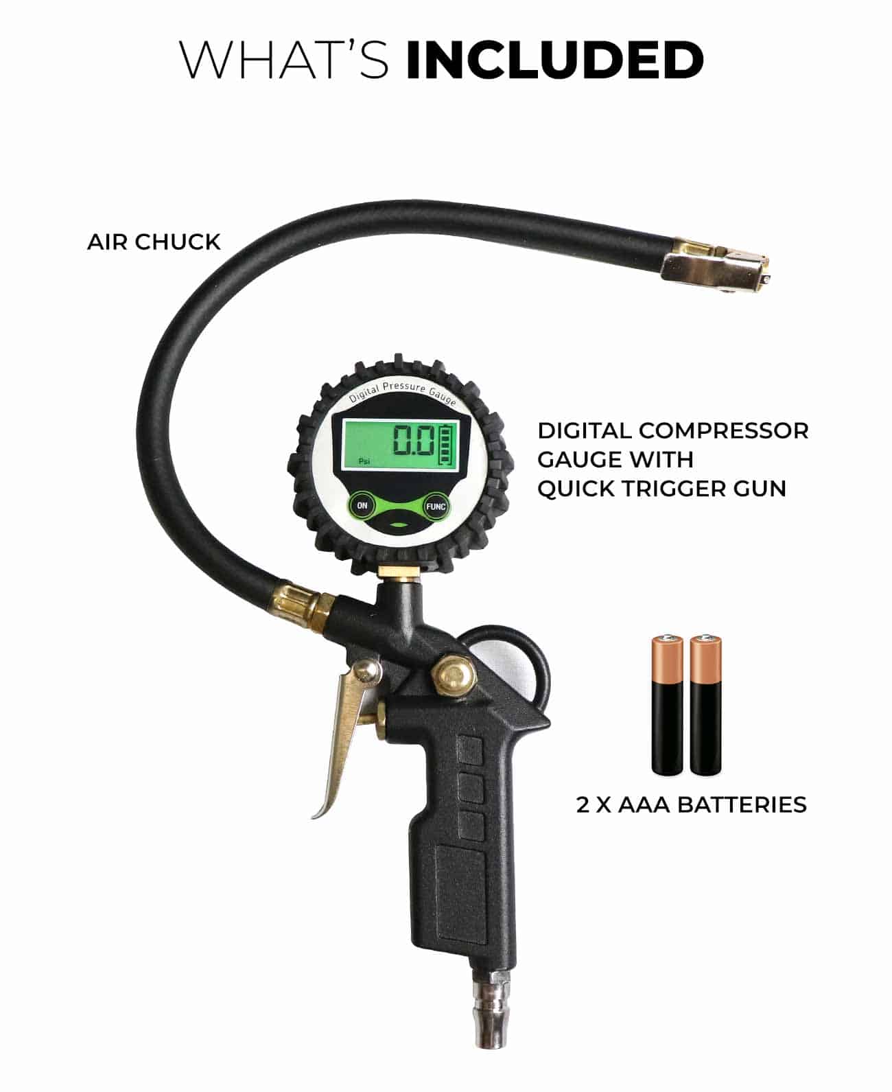 Digital Compressor Gauge with Trigger Gun