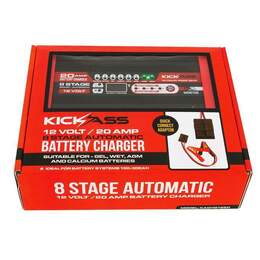 KICKASS 12V 170AH Deep Cycle AGM Battery Twin Pack With 20Amp Charger & Cables