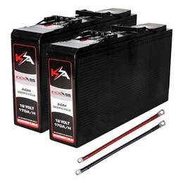 KICKASS 12V 170AH SLIM Deep Cycle AGM Battery Twin Pack With Cables