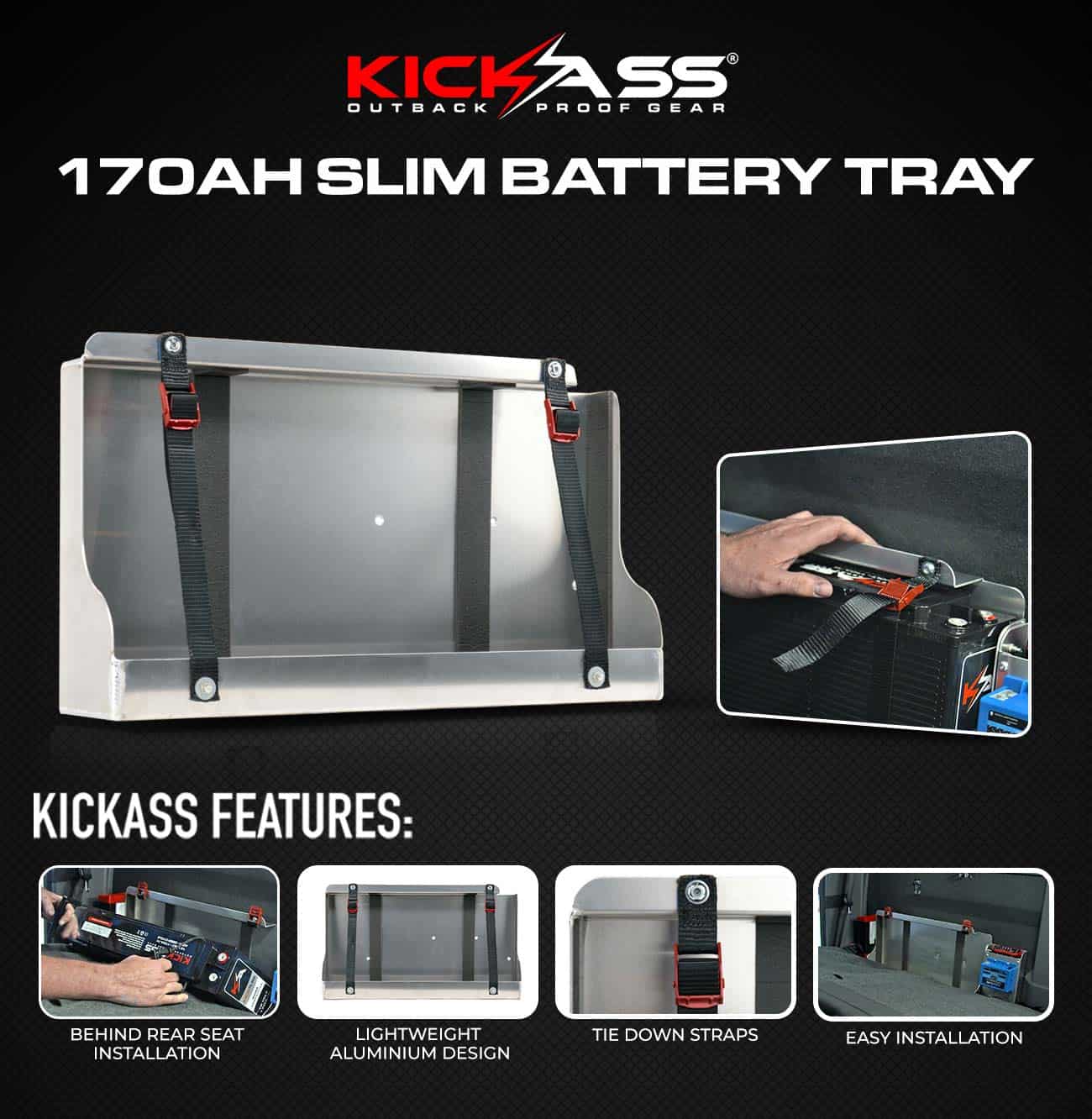 KA12170TRAY - KICKASS 170AH Slim Battery Tray