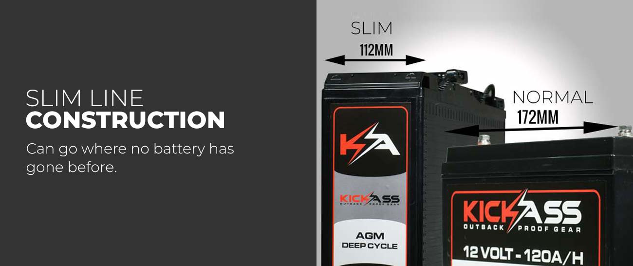 KA12170TRAYKIT - KICKASS 12V 170AH Deep Cycle AGM Battery & 170AH Slim Battery Tray