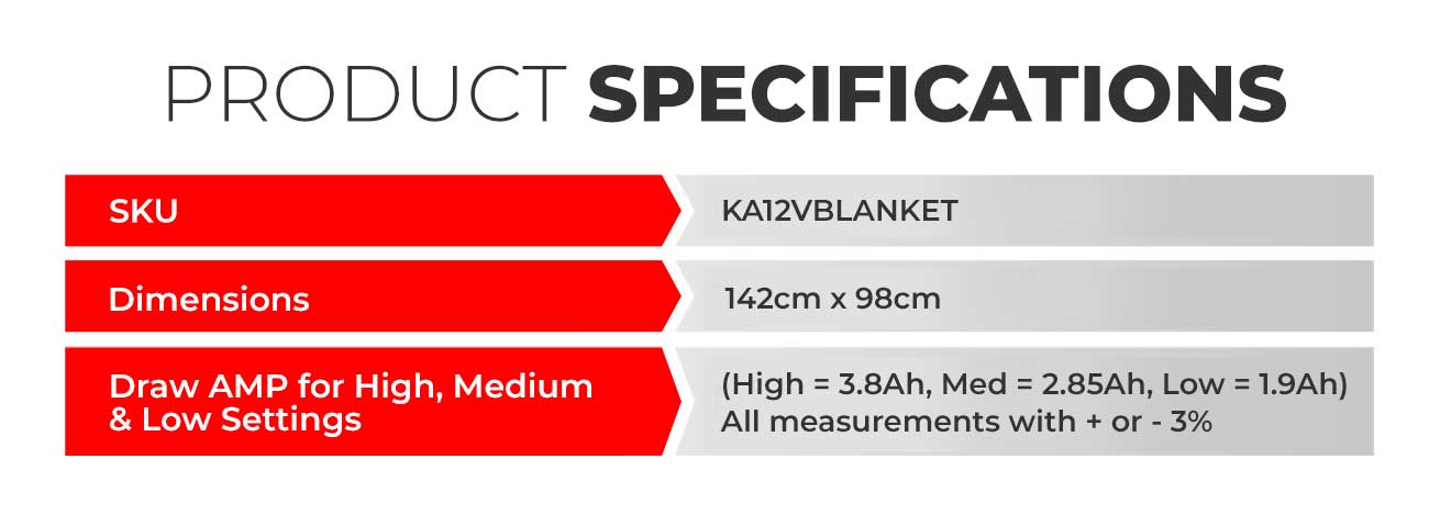 KA12VBLANKET - KickAss 12v Electric Blanket