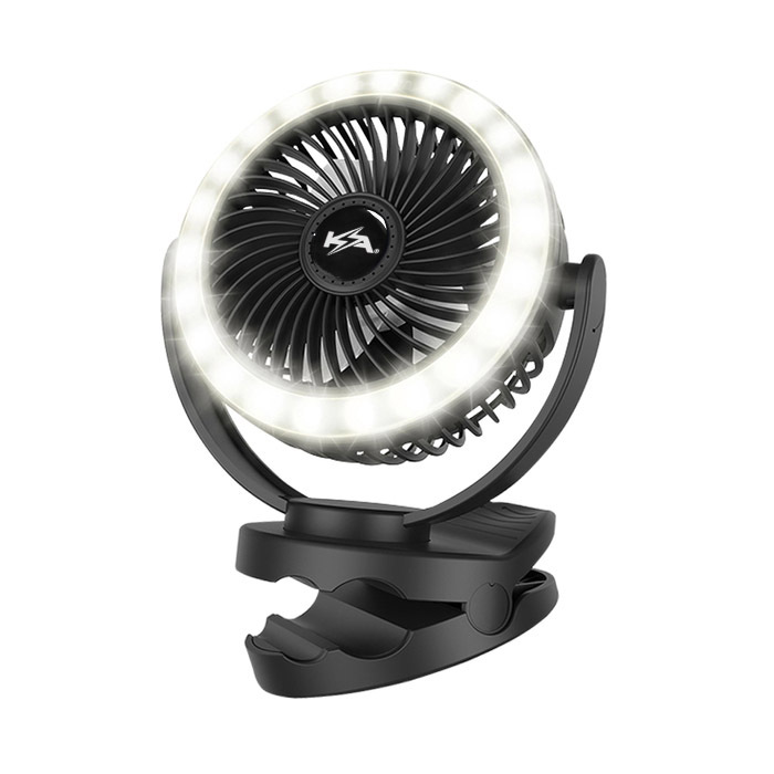 KickAss Portable 5V Clip Fan with White LED Light 