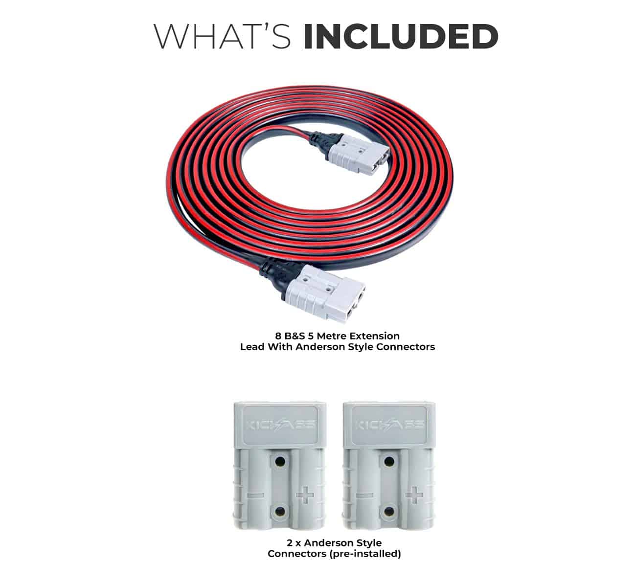 KA8M5-A2A - KICKASS 8 B&S 5 Metre Extension Lead With Anderson Style Connectors