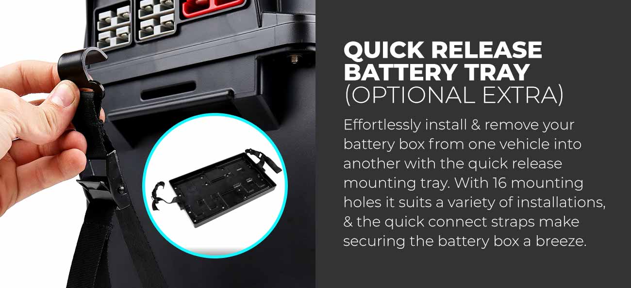 quick release battery tray