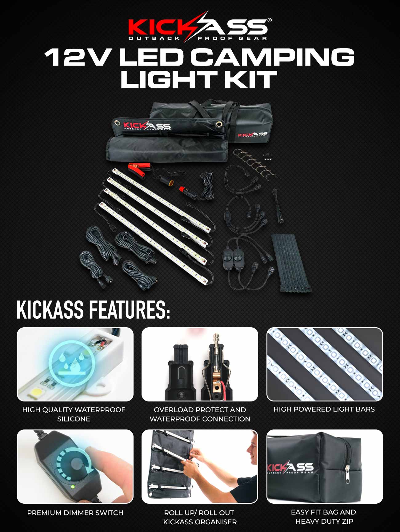 KALKST - KICKASS Standard 12V LED Camping Light Kit