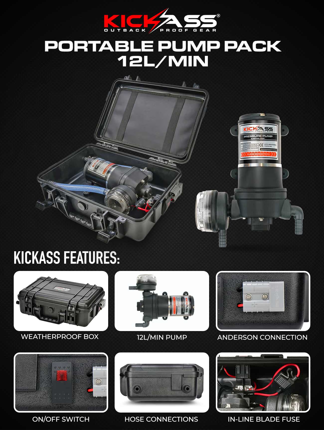 KAPPUMPPK12L - KICKASS Portable Pump Pack 12L/min