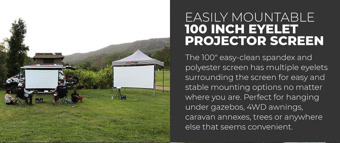 Projector & 84 Eyelet Screen Cinema Package 