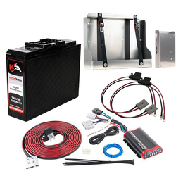 KickAss 12V 120AH Slimline AGM Battery with 25A DCDC Charger, Tray, Panel & Wiring Kit