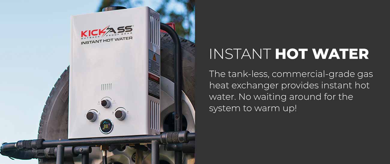 KAHWSGAS8_6 - KICKASS Instant Gas Hot Water System with 12V 12L/min Water Pump