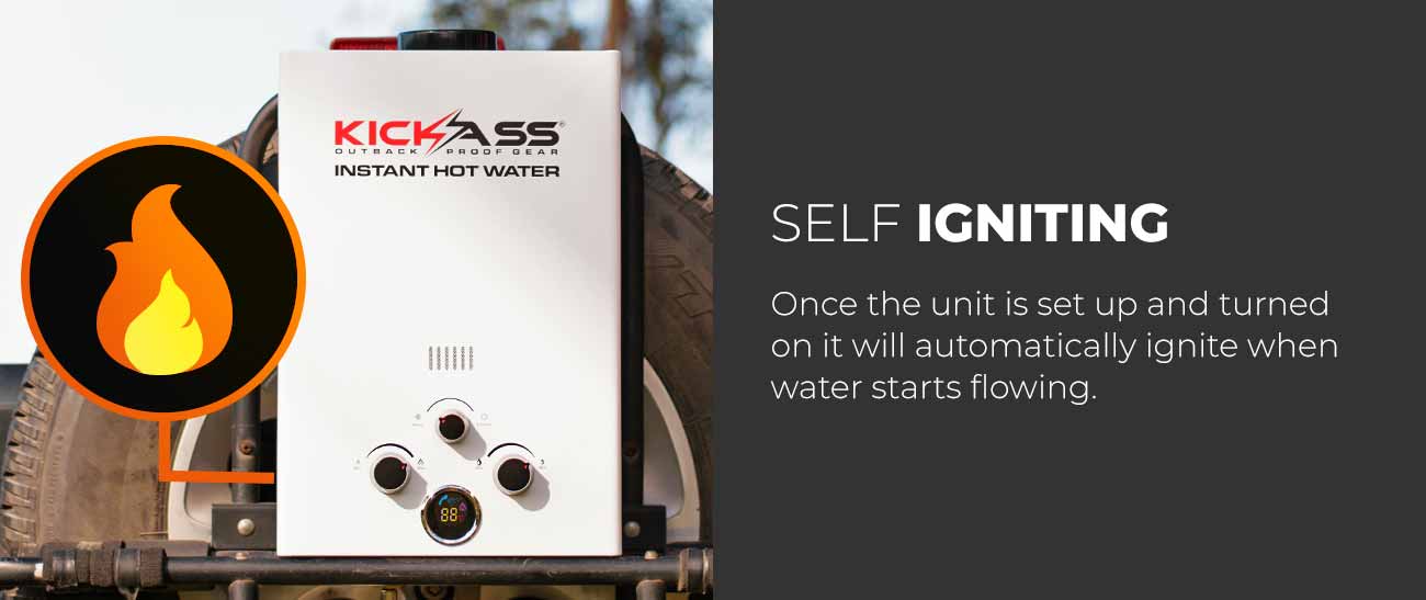 KAHWSGAS8_6 - KICKASS Instant Gas Hot Water System with 12V 12L/min Water Pump