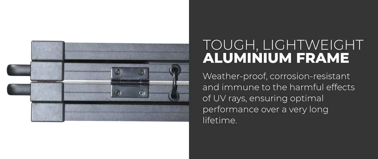 Tough, lightweight aluminium frame